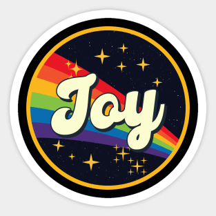 Joy // Rainbow In Space Vintage Style Sticker